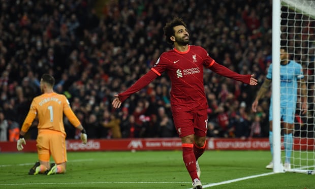  萨拉赫传射建功利物浦逆转布莱顿延续不败金身